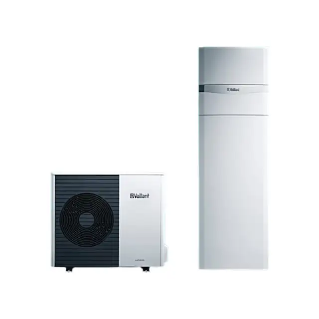 Pachet pompa de caldura aer apa Vaillant aroTHERM split 55/5 AS 5 kW, 230V, pentru incalzire/racire si ACM + Unitate interioara uniTower cu boiler 188 litri incorporat VWL 58/5 IS