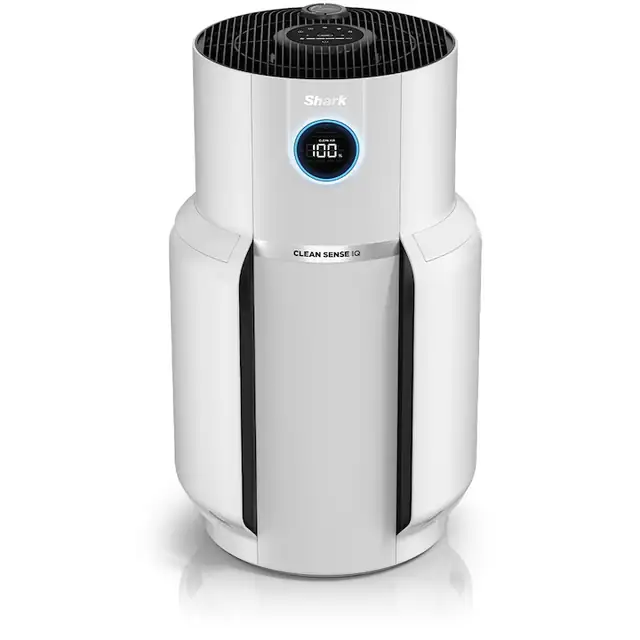 Purificator de aer Shark NeverChange5 Max HP300EU, 54W, 5 trepte viteza, Tehnologie Anti-Odour, 4 straturi de filtrare: NanoSeal HEPA, Carbon Activ, filtru PET, filtru DebrisDefence, pana la 130 m2, alb