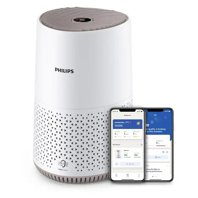 Purificator De Aer Philips Seria 600, Ultra-Silentios Si Eficient Energetic Pentru Persoanele Alergice, Filtru Hepa Care Elimina 99, 97% Dintre Poluanti, Pentru Camere De Pana La 44 M², Control Prin Aplicatie, Alb