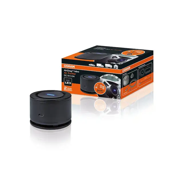 Purificator de aer UV auto, Osram, Air Zing Mini, Negru, Compact