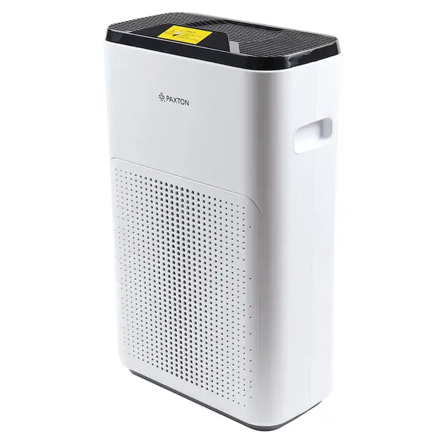 Purificator aer Paxton PA - 200W, 200 mc/h, 40 W, suprafata de acoperire 25 mp, Wi-Fi, 3 trepte, afisaj digital, timer, filtru HEPA, Carbon, alb + negru