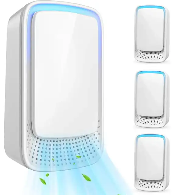 Purificator de aer, 4 unitati, ion negativ, material ignifug, functionare continua, pentru spatii de pana la 61mp, alb