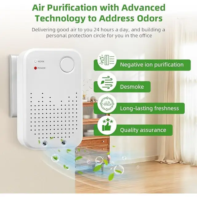 Generator de ioni negativi pentru aer, purificator de aer, design compact, fara filtru, portabil, pentru imbunatatirea calitatii aerului in casa