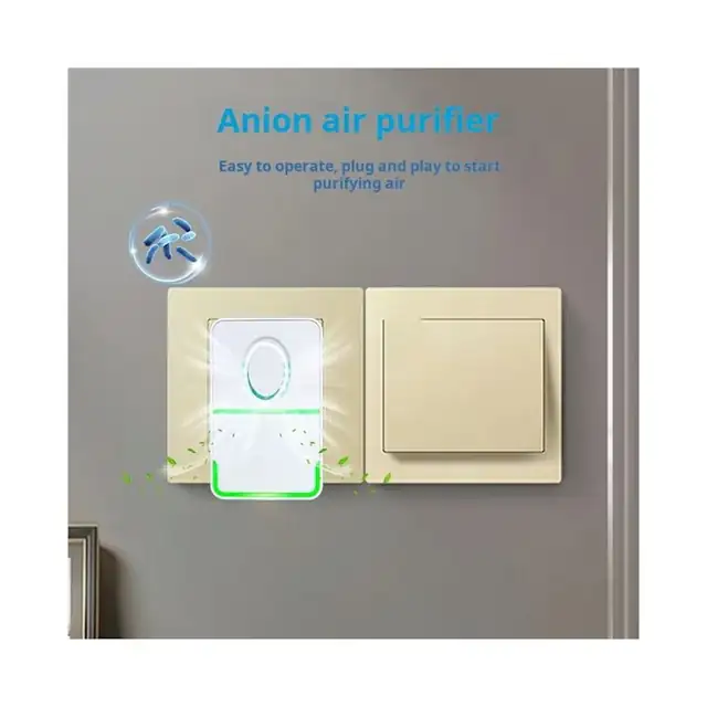 Purificator de aer cu ioni negativi, eliminare mirosuri, compact, alb, pentru uz casnic