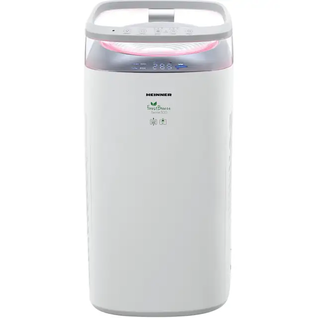 Purificator Heinner HPA-M500, CADR 500 m3/h, 35 W, Control touch, Mod Silentios, Filtru multiplu, Sistem dublu purificare, Indicator calitate aer, Alb