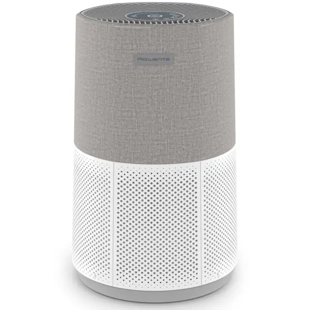 Purificator Rowenta Pure Air City PU2840F0, 3 trepte de filtrare, 23 W, functie Auto, indicator pentru calitatea aerului, alb & gri
