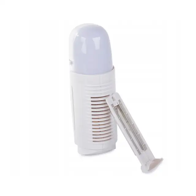 Purificator de aer pentru inlaturarea mirosurilor si filtrare a aerului, lampa LED, 110V - 240V 50/60Hz, ionizare, portabil, alb