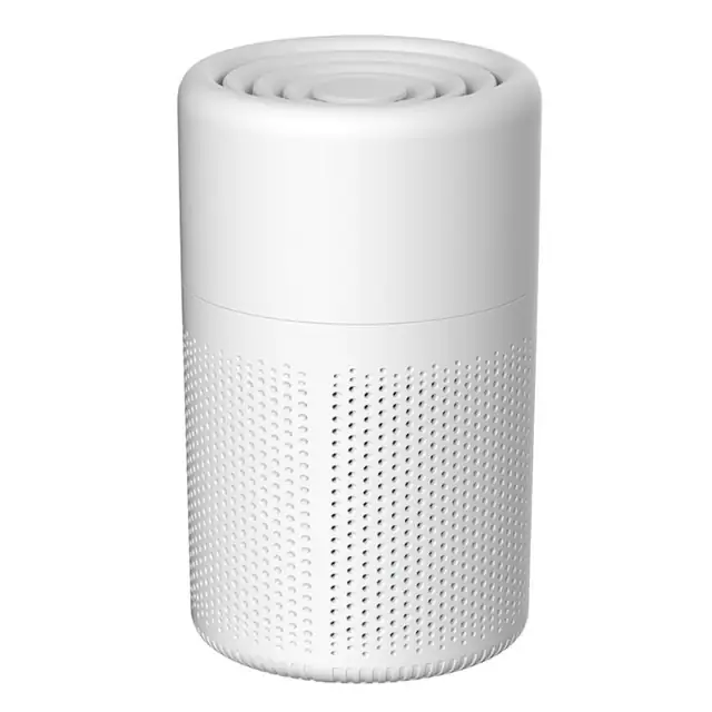 Purificator de Aer cu Difuzor de Arome ambrasmart, pentru un Mediu Sanatos si Placut, Portabil, Alb, cu filtru de Carbune Activ si Filtru HEPA clasa H13
