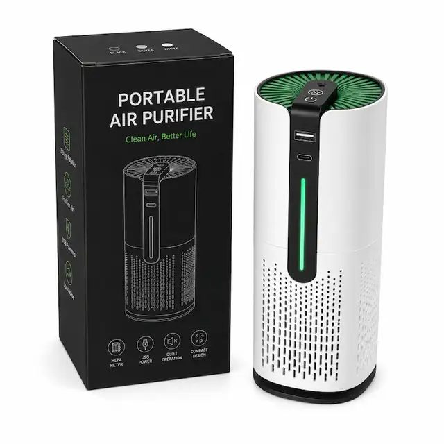 Purificator De Aer, Portabil, Pentru Masina, Filtru HEPA Cu Carbune, Functie UV, Functie Ionizare