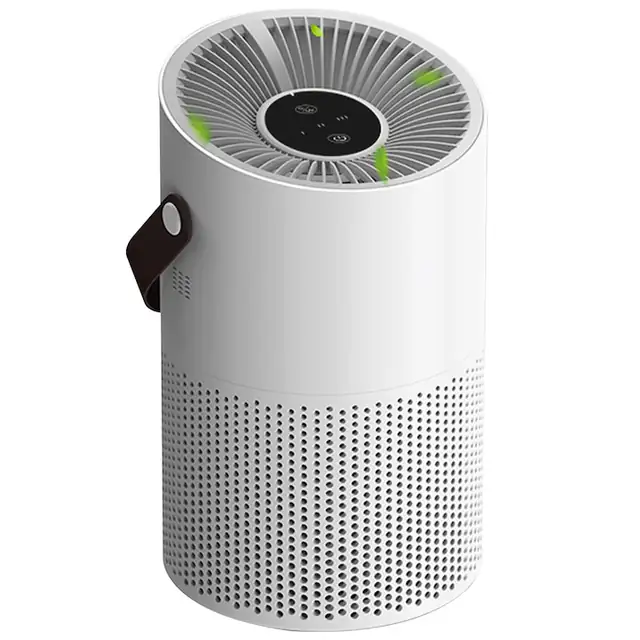 Purificator de aer, Filtru de aer USB 360° HEPA cu 3 viteze si zgomot redus, indeparteaza 99,97% de praf, fum, polen, matala de animale de companie, purifica max pana la 71 m²/h, pentru dormitor acasa, birou, WALALLA, alb