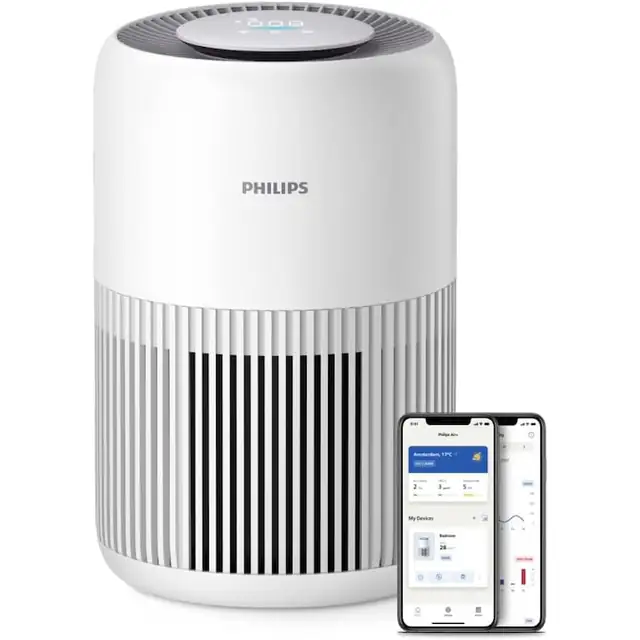 Purificator de aer Philips Seria 900 AC0950/10, filtru HEPA NanoProtect + carbon activ, CADR 250 m³/h, acoperire pana la 65 m², ideal pentru alergici, silentios, inteligent si eficient energetic