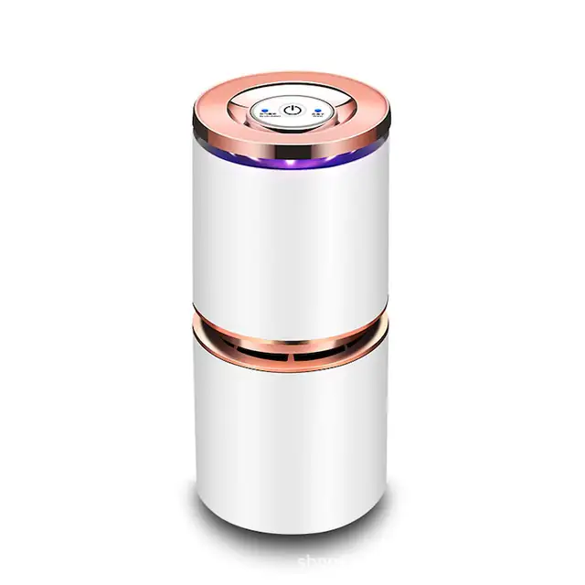 Purificator de aer auto Zouan, 70x70x160mm, eliminare formaldehida, generator de ion negativ, design ABS, alimentare USB, functionare silentioasa, alb