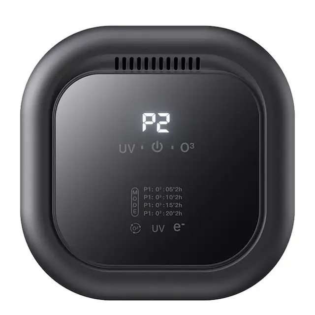 4 in 1 Purificator de aer, Rqiurpn, Sterilizare UV + ozon + ioni negativi + aromaterapie, 1 flacon ulei esential, 50 m³/h, pentru suprafete pana la 40 mp, Consum Redus 5W, Negru