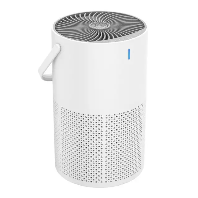 Purificator de aer cu ioni negativi, dezodorizant si sterilizant, 3 viteze, temporizator, lumina de noapte LED, filtru HEPA real si carbon activ, suprafata de acoperire de 40 de metri patrati, alb