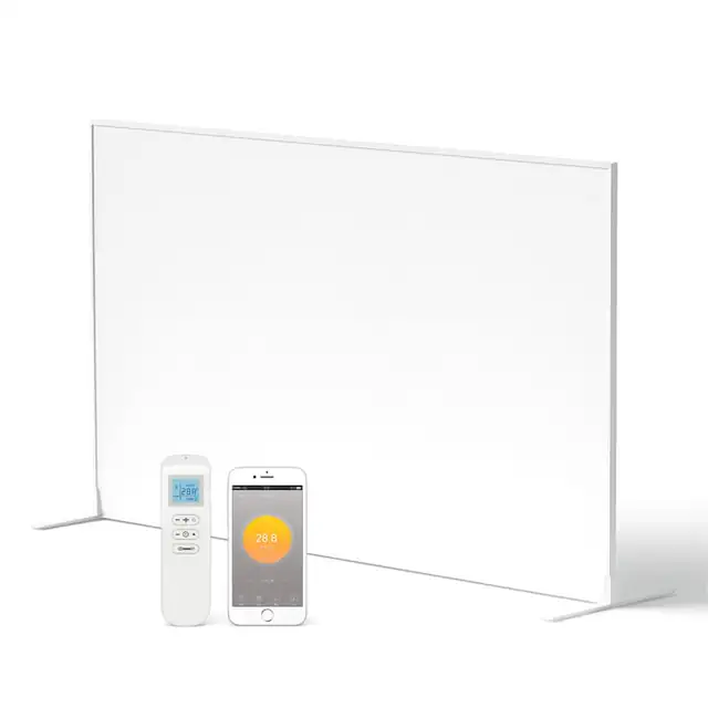 Panou radiant cu infrarosu InfraLite 700W, termostat WiFi, Carbon Cristal, 1203x603x21mm, alb