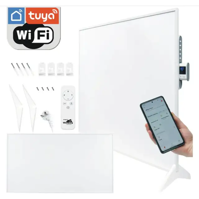 Panou de încălzire IR Harder Wertberg IR 6.40, 420 W, alb, 60x60cm, cu telecomandă și control WiFi