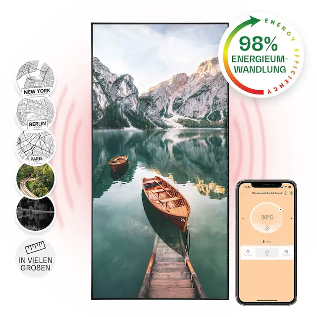 Klarstein, Wonderwall Air Art Smart, Incalzitor Cu Infrarosu, Mare, 60 X 120 Cm, 700 W