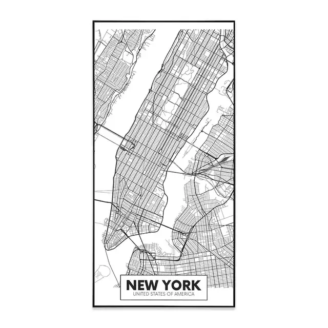 Panou radiant, Klarstein Wonderwall Air Art Smart, infraroșu, harta orașului New York, 60x120cm, 700W