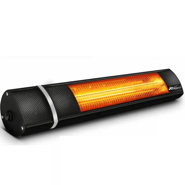 Radiator de perete cu infrarosu, 2000W, cu telecomanda, Iluminare LED, pentru gradina, balcon/terasa, negru