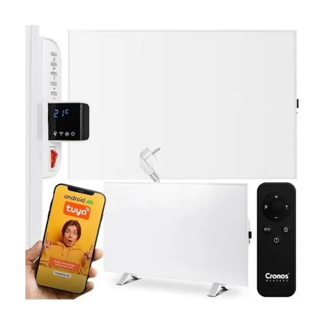 Panou radiant Cronos Synthelith PRO CRP-980TWP 980W, alb, 1200x800x20mm, cu WiFi si telecomanda