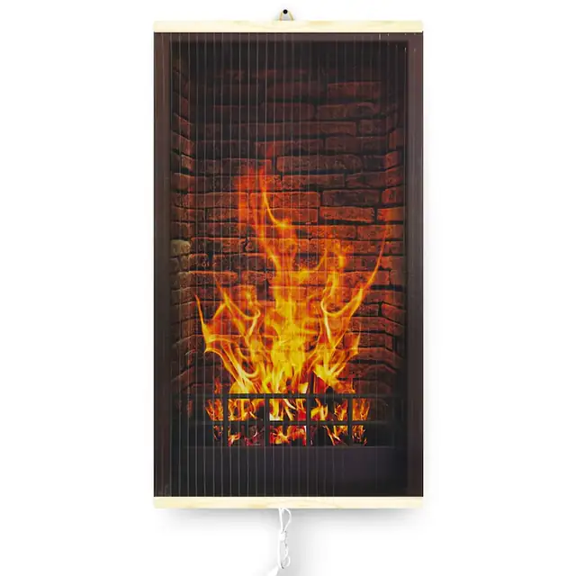Panou radiant cu infrarosu Warmcoin, modelul Semineu din piatra, 420 W, 230V