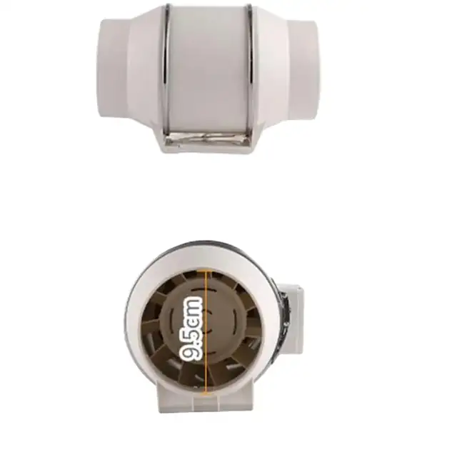 Ventilator de duct inline, capacitate mare de aerisire, functionare silentioasa, alb, 95mm