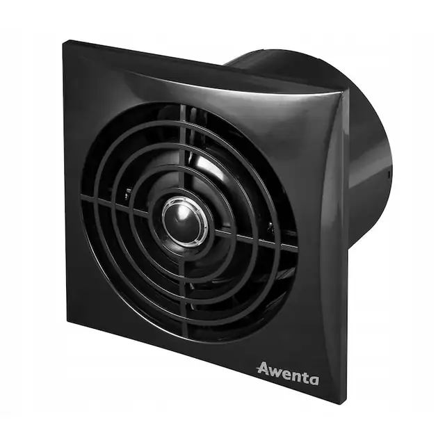 Ventilator baie Awenta Silence WZ100CZ, negru, instalare pe tavan, IPX4