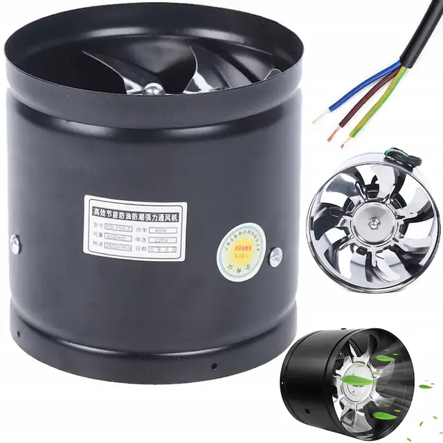Ventilator de evacuare, Bedee, 150mm, 40W, 500m³/h, 2800rpm, 40dB