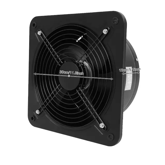 Ventilator Duct, constructie metalica, performanta silentioasa, negru, 35x35x13cm