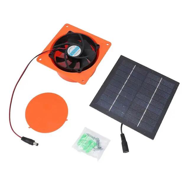 Ventilator de evacuare solar 20W monocristalin cu panou 14.5x14.5cm si protectie rotunda