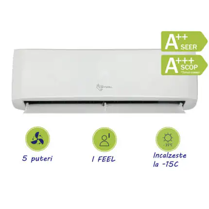 Aer conditionat HomeFort Crystal 9000 BTU Emerald Inverter R32-WiFi optional
